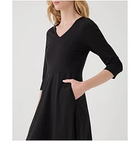 Pact Women's Organic Cotton Fit & Flare Midi Party Dress