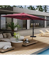 Boyel Living 10 x 13 ft. 360 Rotation Patio Cantilever Umbrella with Base