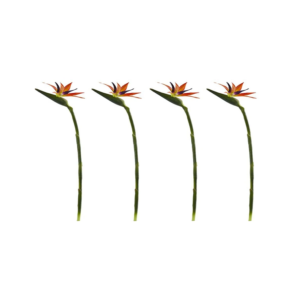 Slickblue Bird of Paradise Artificial Flower (Set of 4)