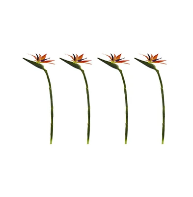 Slickblue Bird of Paradise Artificial Flower (Set of 4)