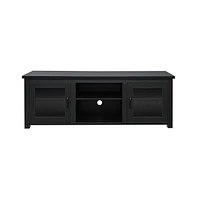 Merrick Lane Galena Traditional Full Glass Door 65" Tv Stand For Up To 80" Tvs