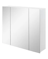 kleankin Medicine Cabinet, Bathroom Mirror Cabinet with Doors and Shelves, White