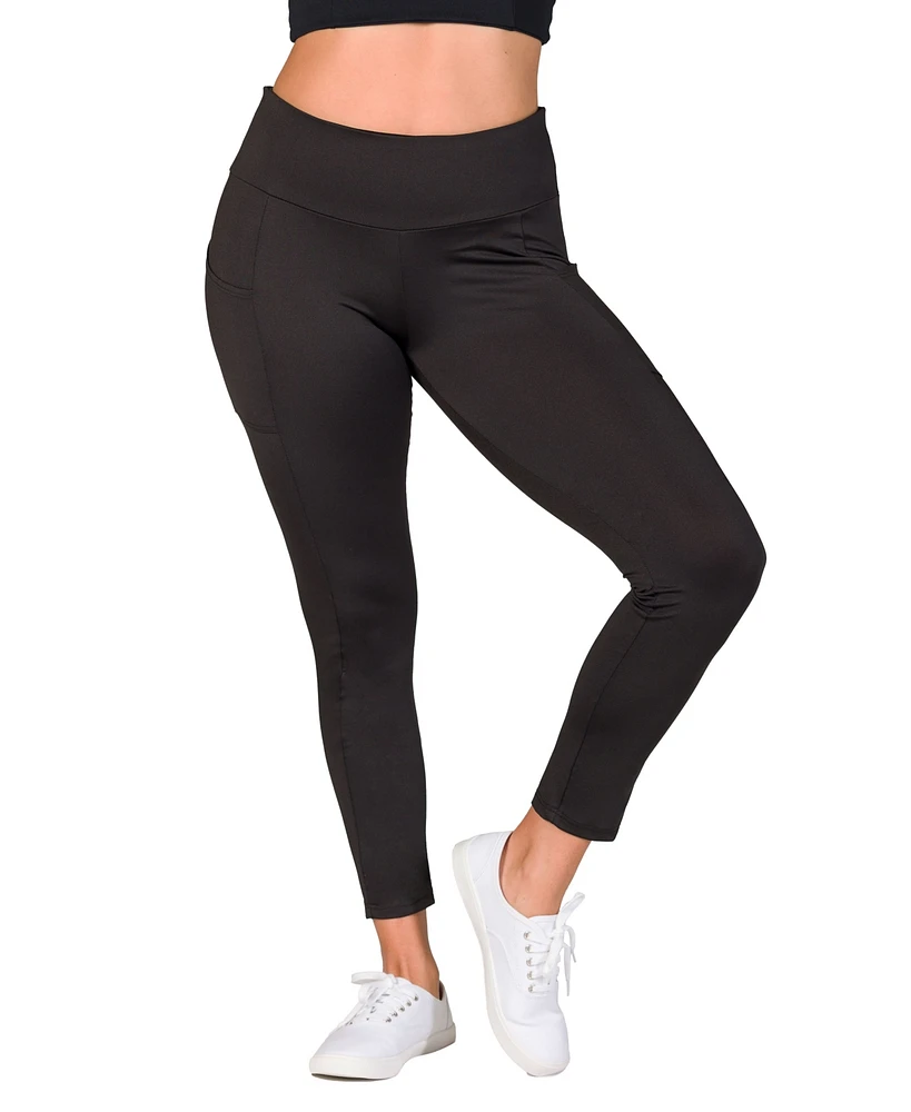 24seven Comfort Apparel Women's Side Pocket Ankle Length Yoga Pant Leggings