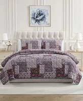 Seventh Studio Seala Patchwork Print Plush Quilt Sets