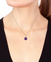 Effy Amethyst (1-7/8 ct. t.w.) & Diamond (1/6 18" Pendant Necklace 14k Rose Gold (Also Blue Topaz Citrine)