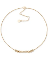 Dkny Gold-Tone Metal Bead Frontal Necklace, 16" + 3" extender