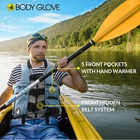 Body Glove Angler Fishing Vest, Lightweight Nylon Life Jacket with 5 Pockets