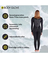 Body Glove Eos 3/2mm 5/6 Size Back-Zip Women's Fullsuit, Long Sleeve Full Body Wetsuit