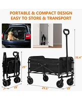 Vebreda Outdoor Folding Wagon Cart Multi-Purpose Camping Cart Heavy Duty
