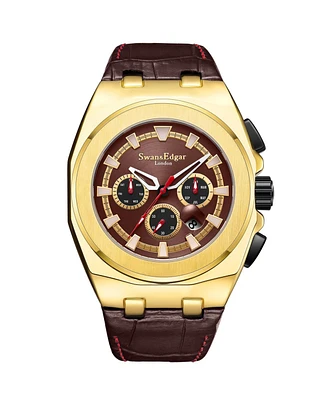 SE01431 Swan & Edgar Hand Assembled Versatility Automatic Gold Brown