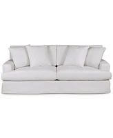 Brenalee 93" Performance Fabric Slipcover Sofa with Four Pillows
