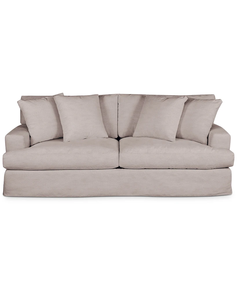 Brenalee 93" Performance Fabric Slipcover Sofa with Four Pillows