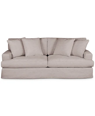 Brenalee 93" Performance Fabric Slipcover Sofa with Four Pillows