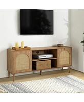Hulala Home Modern Uirico Tv Stand for TVs up to 65" with Push-to-open Doors