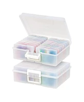 Iris Usa 2 Pack 4" x 6" Photo Storage Craft Keeper with 16 cases, Pearl