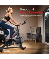 Sunny Health & Fitness Smart Pro Indoor Cycling Exercise Bike, Felt Resistance and Belt Drive with Bluetooth Connectivity and SunnyFit App