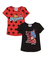 Miraculous Toddler Girls Ladybug Cat Noir Rena Rouge 2 Pack T-Shirts to