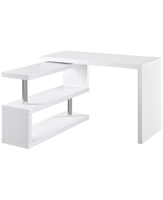 Homcom 360° Rotating L-Shaped Writing Table Corner Desk for Home Office,