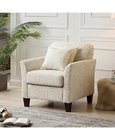 Hulala Home Abella Wooden Upholstered Armchair with Pillows