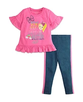 Jojo Siwa Toddler Girls Unicorn Crossover T-Shirt and Leggings Outfit Set to