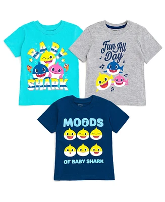 Pinkfong Toddler Boys Baby Shark Daddy Mommy [SizeRangeDescription1] 3 Pack Graphic T-Shirts [SizeDescription1]