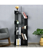 Gymax 8-Tier Bookshelf Bookcase w/8 Open Compartments Space-Saving Storage Rack White