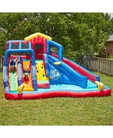 Banzai Hydro Blast Inflatable Play Water Park with Slides and Water Cannons