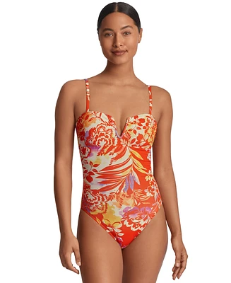 Lauren Ralph Women's Printed U-Wire One Piece Swimsuit