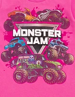 Monster Jam Toddler Girls 2 Pack T-Shirts to Grave Digger El Toro Loco Whiplash Mutt Dalmatian Megalodon