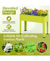 Costway 24" Raised Garden Bed with Legs Metal Elevated Planter Box Drainage Hole Backyard