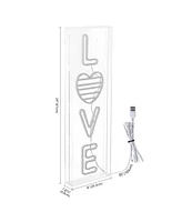 Jonathan Y Love Contemporary Glam Acrylic Box Usb Operated Led Neon Light