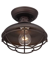 Franklin Iron Works Franklin Park Rustic Industrial Semi Flush