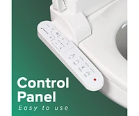 SmartBidet Sb-2000WE Electric Bidet Toilet Seat for Elongated Toilets with Attached Control Panel