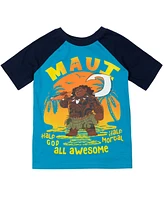 Disney Little Boys Maui Moana Graphic T-Shirt and Mesh Shorts Outfit Set to