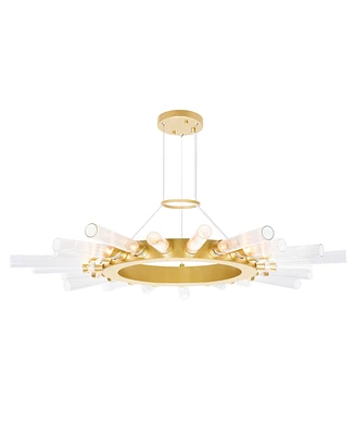 Cwi Lighting 2" Metal Collar Light Chandelier