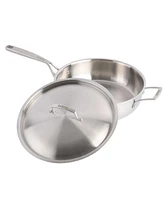 Babish Tri-Ply Stainless Steel Professional Grade Saute Pan w/Lid, 5-Quart