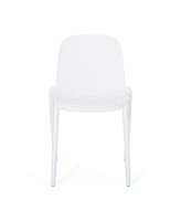 Modern Perforated Outdoor Dining Chair Set for Refined Outdoor Designs