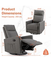 Simplie Fun Manual Recliner Chair Winback Single Sofa, Grey