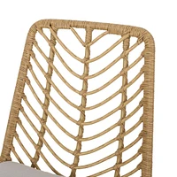 Stylish Wicker Dining Chair Set with Water-Resistant Cushions
