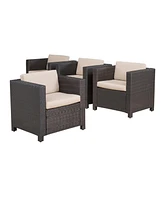 Streamdale Furniture Woven Texture Minimalist Outdoor Club Chairs for Modern Comfort