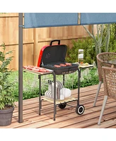 Streamdale Furniture Outsunny 24" Portable Charcoal Grill with Wheels and Storage for Outdoor Gatherings