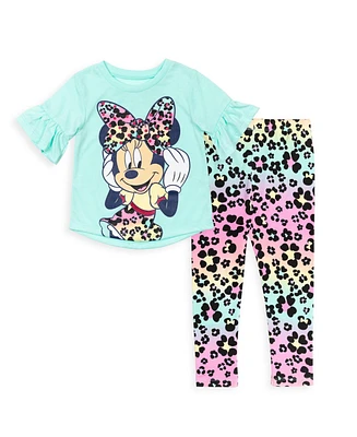 Disney Baby Girls Minnie Mouse T-Shirt and Leggings Outfit Set to