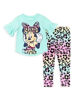 Disney Baby Girls Minnie Mouse T-Shirt and Leggings Outfit Set to