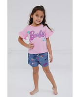 Barbie Toddler Girls Peplum T-Shirt and Twill Shorts Outfit Set to (2T