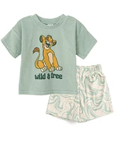 Disney Boys Lion King Mickey Mouse Cars T-Shirt and Shorts Outfit Set to (2T - 10-12)