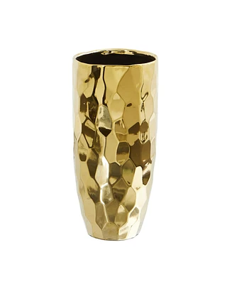 Slickblue Designer Gold Cylinder Vase Luxurious Home Decor Accent