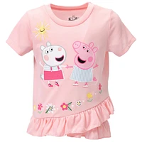 Peppa Pig Girls Peplum T-Shirt and Leggings Outfit Set to