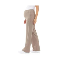 Ripe Maternity Maternity Ripe Cindy Rib Straight Leg Pant Taupe