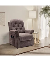 Boyel Living Elderly Soft Chenille Fabric Power-Lift Recliner with 8-Point Massage and Remote Control