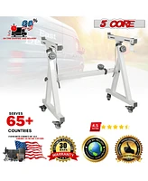 5 Core Keyboard Stand w Wheels Heavy Duty White Height Width Adjustable Z Style Digital Piano Stands Ks Z1 Wh Hd Whls